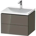 Duravit M&ouml;bel-Set L-Cube 60x48x48cm, m HL, flan. Gr hgl, 2 Schub.