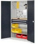 Kappes Schubladenschrank RasterPlan RAL 7035/7016 Mod. 14 T&uuml;r innen Lochplatten