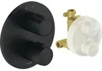 Duravit Fertigmontageset UP-THM, Rosette rund, schwarz matt