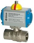 Riegler Messingkugelhahn, pneumat. Stellantrieb doppeltwirkend, Rp 1 1/4...