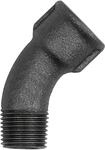 Riegler Bogen 40, 45&deg;, Rp 1 1/2 i., R 1 1/2 a., Temperguss schwarz (TFB...