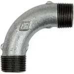 Riegler Bogen 3, lang, 90&deg;, AG/AG, R 1 1/2, schw. Temperguss feuerverz.