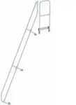 MUNK zweiter Handlauf Aluminium-Treppe mit Plattform 60&deg; 12 Stufen