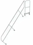 MUNK zweiter Handlauf Aluminium-Treppe mit Plattform 45&deg; 10 Stufen