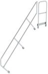 MUNK zweiter Handlauf Aluminium-Treppe mit Plattform 45&deg; 9 Stufen