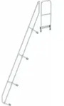 MUNK zweiter Handlauf Aluminium-Treppe mit Plattform 60&deg; 13 Stufen