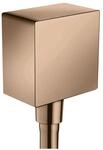 hansgrohe Schlauchanschluss Fixf Square Axor eck., m R&uuml;ckflussverh., pol. red gold