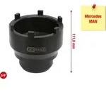 KS Tools 3/4 Zoll Nutmuttern-Schl&uuml;ssel mit 6 Zapfen f&uuml;r Mercedes und MAN, 95-115 mm
