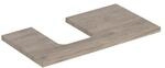 Geberit Waschtisch-Platte One 90x3x47cm, N hick./Mela Holz, Ausschn li