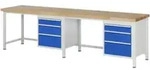 Rau Werkbank h&ouml;henverstellbar 8159A1, B3000xT700xH840-1040mm, 6x Schublade-TA