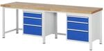 Rau Werkbank h&ouml;henverstellbar 8159A1, B2500xT700xH840-1040mm, 6x Schublade-TA
