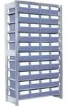 Bito Beh&auml;lterregal mit 40 Regalk&auml;sten L1058xH1850x324 mm, Grundfeld verzinkt