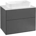 V&B Waschtischunterschrank Wandbeleuchtung Finion 80x60,3cm, Abd.-Pl. wh. m, si Gr m