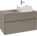 V&B Waschtischunterschrank Collaro 100x54,8x50cm, WT r, LED 7,3 W, Tau