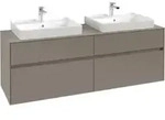 V&B Waschtischunterschrank Collaro 160x54,8x50cm, f 2 WT, m LED, wh. Oa