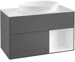V&B Waschtischunterschrank Finion 100, Pl w m, Rg glo wh. Lac, si Gr m Lac
