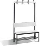 C+P Garderobenbank mit R&uuml;ckenlehne, Basic Plus, H1650xB1000xT407mm, Gestell