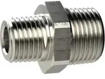 Riegler Doppelgewindenippel kon., R 1 1/4 a., R 1 1/2 a., SW 50, MS vern.