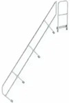 MUNK zweiter Handlauf Aluminium-Treppe mit Plattform 45&deg; 12 Stufen