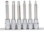 KS Tools 1/2" CHROMEplus Bit-Stecknuss-Satz Innen6kant, Kugelkopf, 6-teiliglang, 