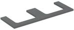 Geberit Waschtisch-Platte One 135x3x47cm, lava/lackiert m, AS 2-fach