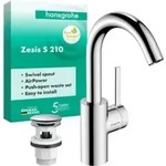 hansgrohe WT-Einhebelmischer Zesis S Ausladung 142mm Push-Open chrom