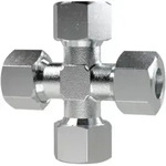 Riegler Kreuz-Verschraubung, Rohr-A&Atilde; ̃8mm, Stahl verz., KV8SLST