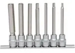 KS Tools 3/8" Bit-Stecknuss-Satz Innensechskant, lang, 7-teilig