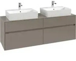 V&B Waschtischunterschrank Collaro 160x54,8x50cm, f 2 WT, LED 12W, gaphite