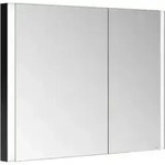 Keuco Spiegelschrank 2-t&uuml;rig Somaris 100x71x11,5cm, sw ma, WE, asymmetrisch