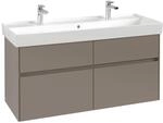 V&B Waschtischunterschrank Collaro 115,4x54,6x44,4cm, WT mittig, LED, taupe