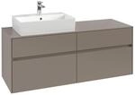 V&B Waschtischunterschrank Collaro 140x54,8x50cm, WT l, LED 10W, wh. Oa