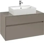 V&B Waschtischunterschrank Collaro 100x54,8x50cm, WT mi, LED 7,3 W, wine r