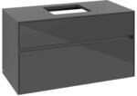 V&B Waschtischunterschrank Collaro 100x54,8x50cm, WT mittig, glossy grey ;...