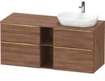 Duravit Waschtischunterschrank D-Neo 140x55cm, 2 SBK, 2 A, B R, g pol/Nu Nat