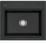 V&B Sp&uuml;le Subway Style 60S Abl.garn, m Hand. + Gitter, pure black