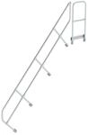 MUNK zweiter Handlauf Aluminium-Treppe mit Plattform 45&deg; 11 Stufen