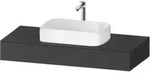 Duravit Konsole Qatego 120x55x17cm, Graphit matt, 1 Ausschnitt