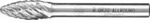 PFERD TOOLS Hartmetall Hochleistungsfr&auml;sstift ALLROUND Flamme B &Oslash; 08x20mm...