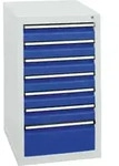 Stumpf Schubladenschrank Serie STS 410, 7 Schubladen enzianblau (6x100, 1x200mm)