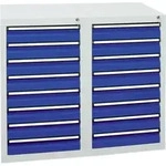 Stumpf Schubladenschrank Serie STS 410, 16 Schubladen enzianblau (16x100mm)