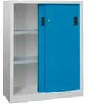 Pavoy Schiebet&uuml;renschrank, 1200x1000x600 mm, 2 B&ouml;den verzinkt, RAL 7035/5012