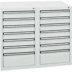 Stumpf Schubladenschrank Serie STS 410, 14 Schubladen lichtgrau (12x100, 2x200mm)