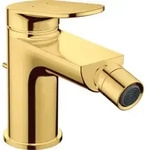 Duravit Bidet-Einhebelmischer Wave A 128mm, m Zugstg. Abl.garn, gol pol.