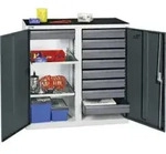 Stumpf Werkzeug- und Materialschrank 3000, RAL 7035/7016, 9 Schubladen, 2 Wannen