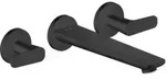 hansgrohe 3-Loch-Wannenarmatur Axor Citterio cubic cut, mattschwarz, UP Wandmontage