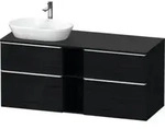 Duravit Waschtischunterschrank D-Neo 140x55cm, 2 SBK, 2 A, B li, chr/Eiche sw