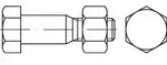 DIN 7968 Sechskant-Passschraube M16x50 Stahl 5.6 feuerverzinkt m. Mutter