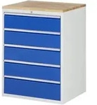 Rau Schubladenschrank Buche-Top und 5 x Schubl.-XL 4x180 1x210mm