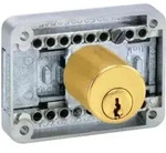 JuNie Zylinderriegelschloss 2828,D 15-40mm aufliegend Messing poliert, ls/rs